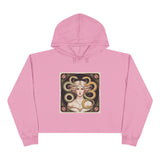 Art Nouveau Medusa Crop Hoodie — Vintage Goddess Graphic