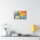 Abstract Splash Colorful Matte Canvas Wall Art – Vibrant Modern Stretched Print