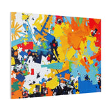 Abstract Splash Colorful Matte Canvas Wall Art – Vibrant Modern Stretched Print