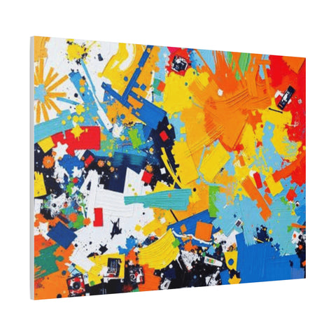 Abstract Splash Colorful Matte Canvas Wall Art – Vibrant Modern Stretched Print
