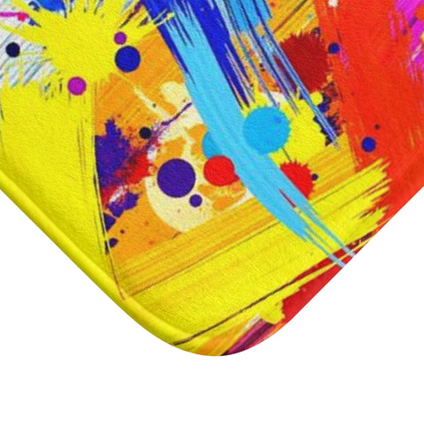 Color Splash Bath Mat — Vibrant Abstract Paint Splash Bathroom Rug