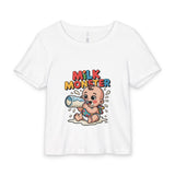 Milk Monster Baby Tee – Cute Cartoon Bottle-Feeding Infant Shirt (Organic Rib)