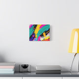 Abstract Neon Brushstroke Canvas Print — Colorful Modern Wall Art