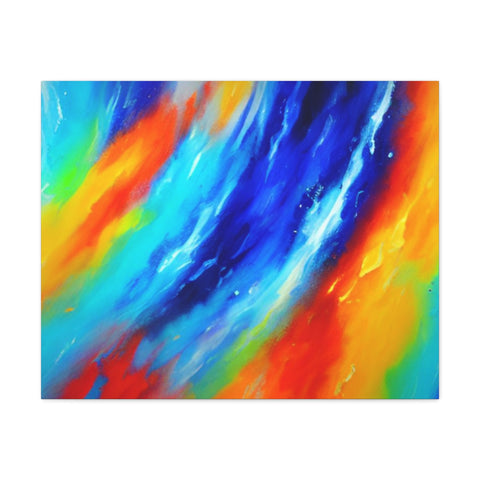 Abstract Rainbow Wave Matte Canvas Print — Vibrant Stretched Wall Art