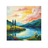 Scenic Sunrise Lake Face Towel