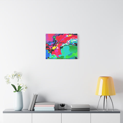 Abstract Neon Splash Matte Canvas Print — Vibrant Colorful Stretched Wall Art