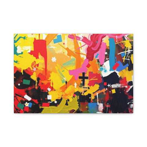 Abstract Color Splash Canvas Print - Vibrant Stretched Matte Wall Art