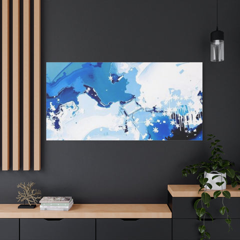 Abstract Blue Galaxy Canvas Print — Matte Stretched Wall Art