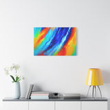 Abstract Rainbow Wave Matte Canvas Print — Vibrant Stretched Wall Art