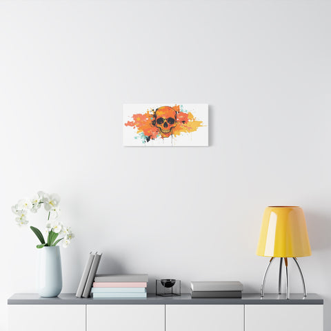 Skull Art Canvas Print – Vibrant Paint-Splash Skull Wall Decor
