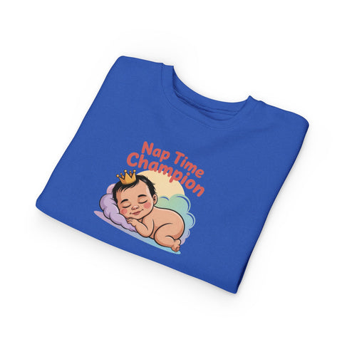 Nap Time Champion Toddler Sweatshirt — Cute Sleeping Baby Graphic