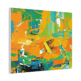Abstract Orange & Green Canvas Art — Vibrant Modern Wall Decor