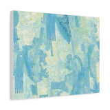 Abstract Aqua Brushstroke Canvas Print — Coastal Blue Wall Art