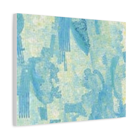 Abstract Aqua Brushstroke Canvas Print — Coastal Blue Wall Art