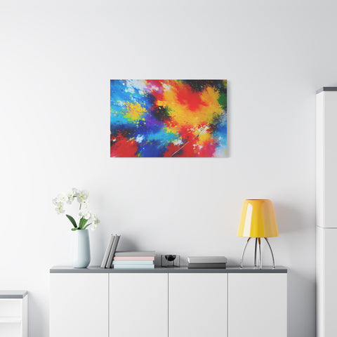 Abstract Color Splash Matte Canvas Print — Vibrant Stretched Wall Art