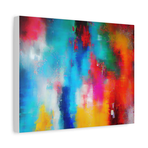 Vibrant Abstract Color Splash Matte Canvas Print