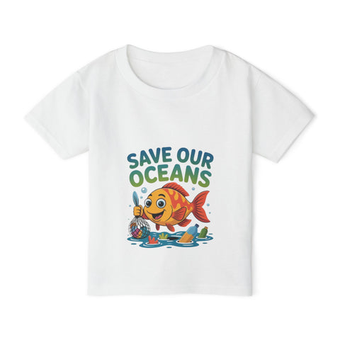 Save Our Oceans Toddler T-Shirt — Cute Fish Environmental Shirt for Kids