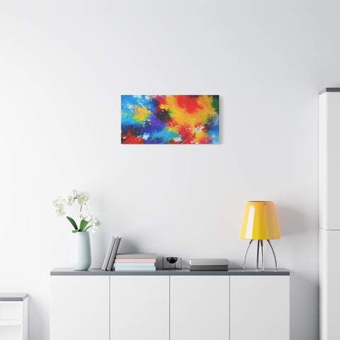 Abstract Color Splash Matte Canvas Print — Vibrant Stretched Wall Art