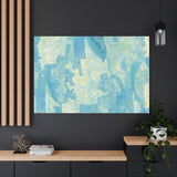 Abstract Aqua Brushstroke Canvas Print — Coastal Blue Wall Art