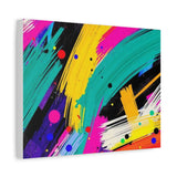 Abstract Neon Brushstroke Canvas Print — Colorful Modern Wall Art