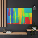 Abstract Rainbow Blocks Matte Canvas Print