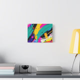 Abstract Neon Brushstroke Canvas Print — Colorful Modern Wall Art
