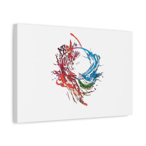 Abstract Color Splash Canvas Print — Modern Watercolor Circle Art on Matte Stretched Canvas