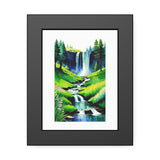 Waterfall Framed Art Print — Serene Landscape Poster for Home Decor