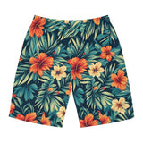 Tropical Hibiscus Board Shorts — Men's Floral Swim Trunks