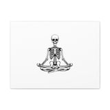 Yoga Skeleton Canvas Print — Meditating Skeleton Wall Art, Minimalist Gothic Home Decor