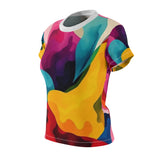 Abstract Color Splash Women's Tee — Vibrant All-Over Print