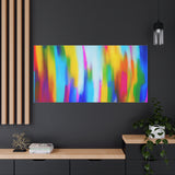 Abstract Rainbow Waves Matte Canvas Print — Vibrant Colorful Wall Art