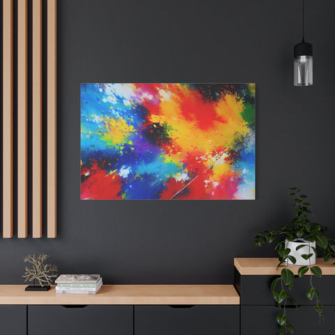 Abstract Color Splash Matte Canvas Print — Vibrant Stretched Wall Art