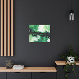 Abstract Green Brushstroke Canvas Print