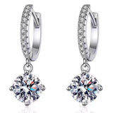 1 Carat Moissanite 925 Sterling Silver Drop Earrings