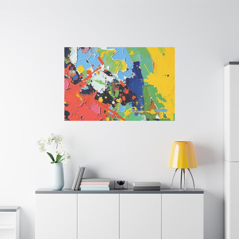 Abstract Color Splash Matte Canvas — Stretched Wall Art