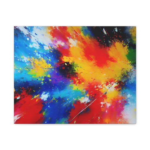 Abstract Color Splash Matte Canvas Print — Vibrant Stretched Wall Art