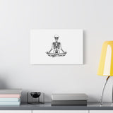Yoga Skeleton Canvas Print — Meditating Skeleton Wall Art, Minimalist Gothic Home Decor