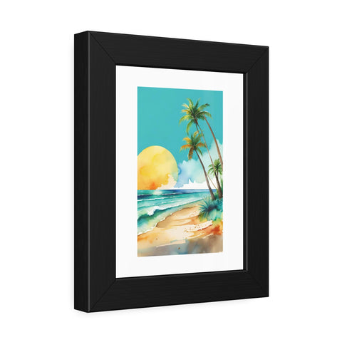 Tropical Sunset Beach Framed Poster