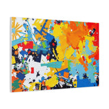 Abstract Splash Colorful Matte Canvas Wall Art – Vibrant Modern Stretched Print