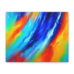 Abstract Rainbow Wave Matte Canvas Print — Vibrant Stretched Wall Art