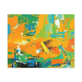 Abstract Orange & Green Canvas Art — Vibrant Modern Wall Decor