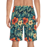 Tropical Hibiscus Board Shorts — Men's Floral Swim Trunks