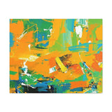 Abstract Orange & Green Canvas Art — Vibrant Modern Wall Decor