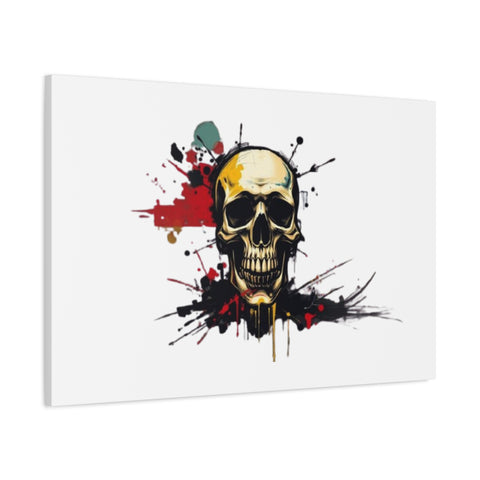 Skull Splash Art Canvas — Grunge Skull Wall Decor, Edgy Gothic Home Accent