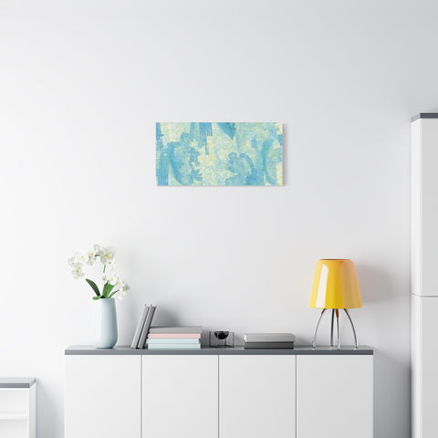 Abstract Aqua Brushstroke Canvas Print — Coastal Blue Wall Art