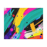 Abstract Neon Brushstroke Canvas Print — Colorful Modern Wall Art
