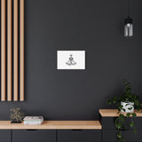 Yoga Skeleton Canvas Print — Meditating Skeleton Wall Art, Minimalist Gothic Home Decor