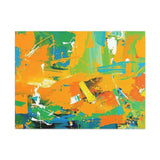Abstract Orange & Green Canvas Art — Vibrant Modern Wall Decor