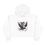 Angel Rider Crop Hoodie — Gothic Winged Angel Graphic Crop Sweatshirt